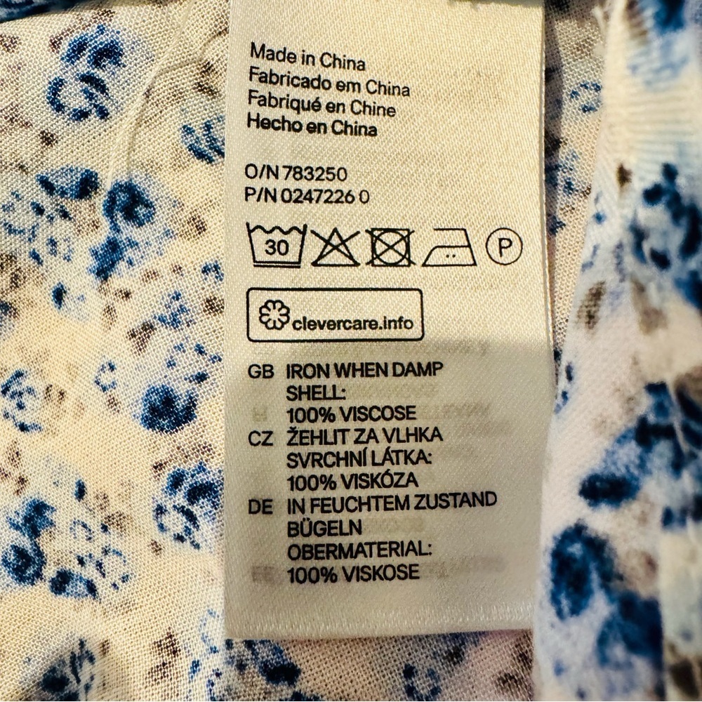 H&M Divided Blue Floral Sleeveless Dress – Size 8 - Picture 11 of 11